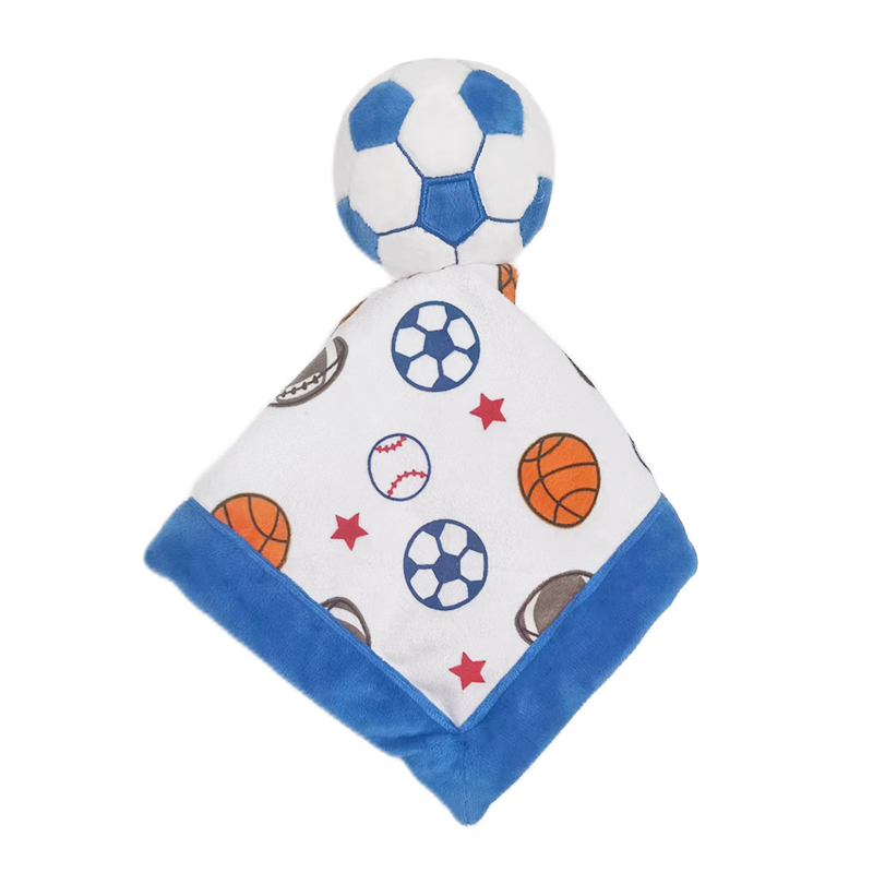 newest High quality  blanket plush animal head security baby blanket
